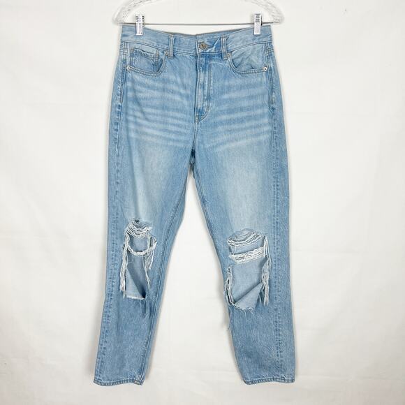American Eagle Mom Jean Size 6 Reg High Rise Distressed - Picture 1 of 11